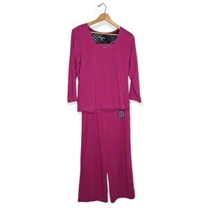 Fashion Bug Dark Pink Pajama Set Size XL